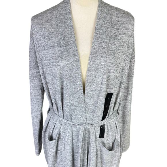 Banana Republic NEW Heather Gray Knit Luxespun Tie Waist Duster Cardigan Sweater - Picture 7 of 14